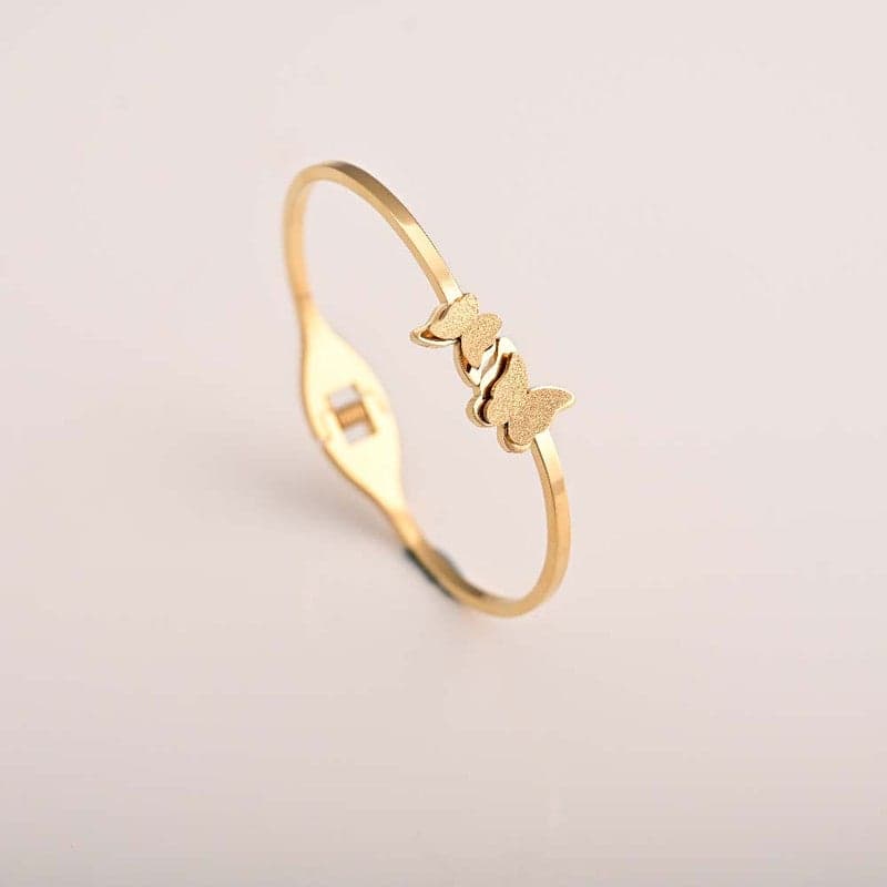 PALMONAS 18k Gold Tone Plated Butterfly Charm Cuff Bracelet
for Women