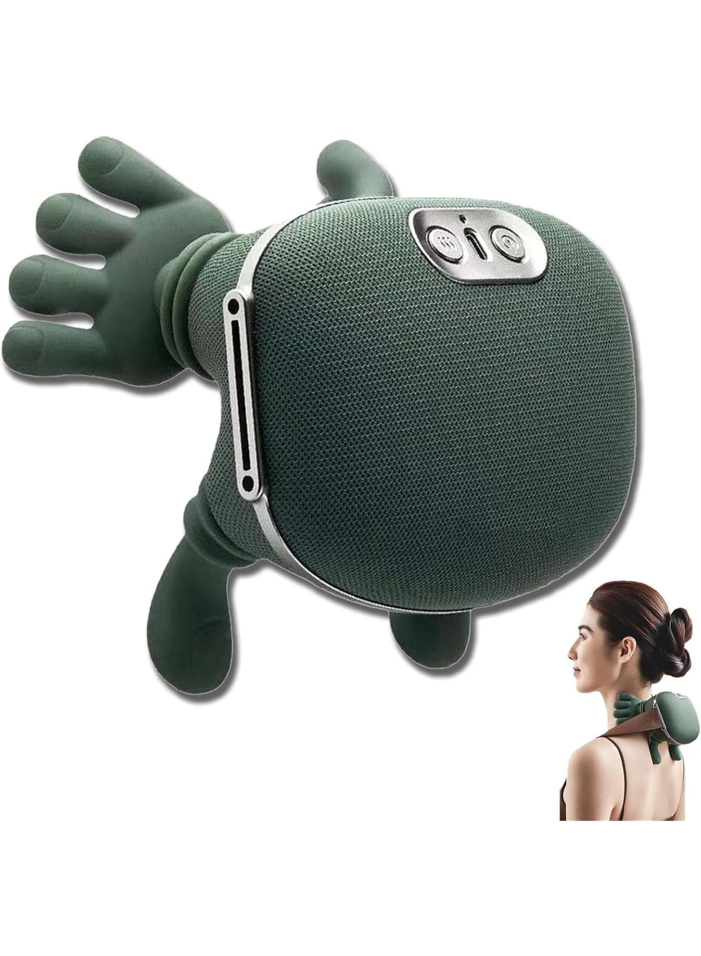 Neck and Shoulder Massager with Heat, 3D Kneading Shiatsu Back Massager, Electric Hand Massager for Cervical Pain Relief, Adjustable 3 Speed Deep Tissue Massage Pillow for Neck, Back, Shoulders and Muscles