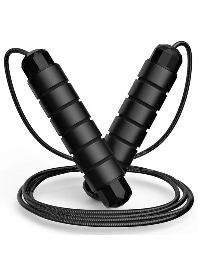 Skipping Rope Adult With Ball Bearings For Women, Men, And Kids , Adjustable Steel Speed Jump Rope For Workout With Foam Handles For Gym Fitness Home Exercise