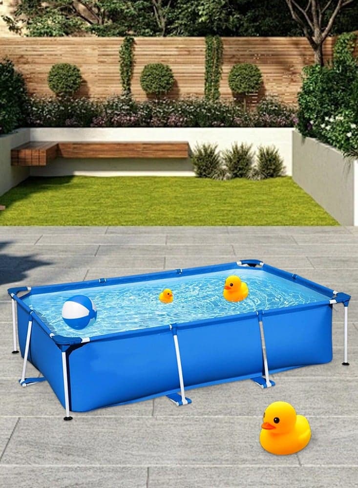 Durable Metal Frame Above Ground Swimming Pool for Families - 259x170x61cm, Safe, Durable & Easy to Set Up, Ideal for Kids and Adults