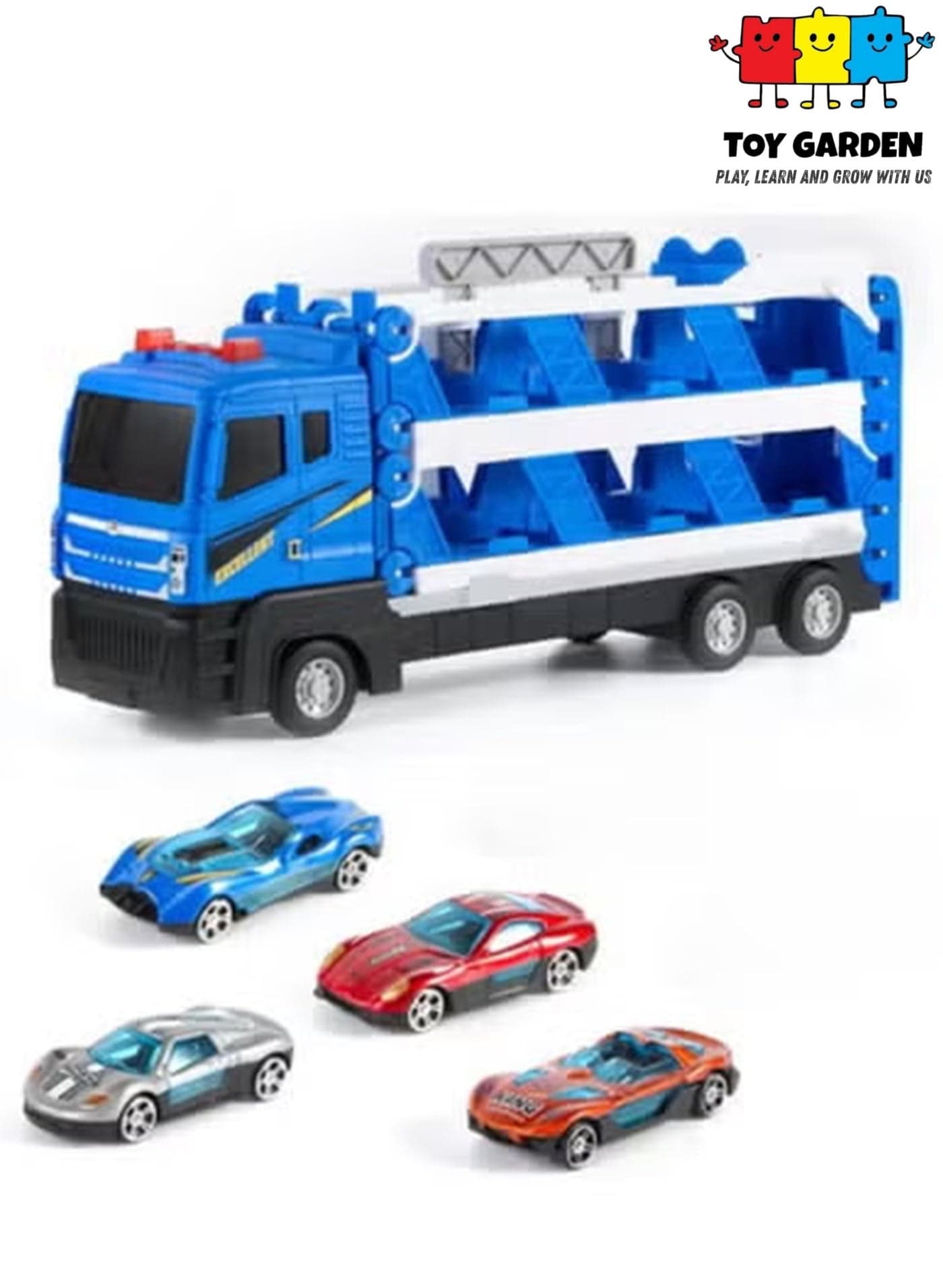 64-Inch Catapult Race Track with 4 Die-Cast Cars – Foldable Truck Toy Set with Storage – Racing Toy for Boys & Girls Ages 4–9