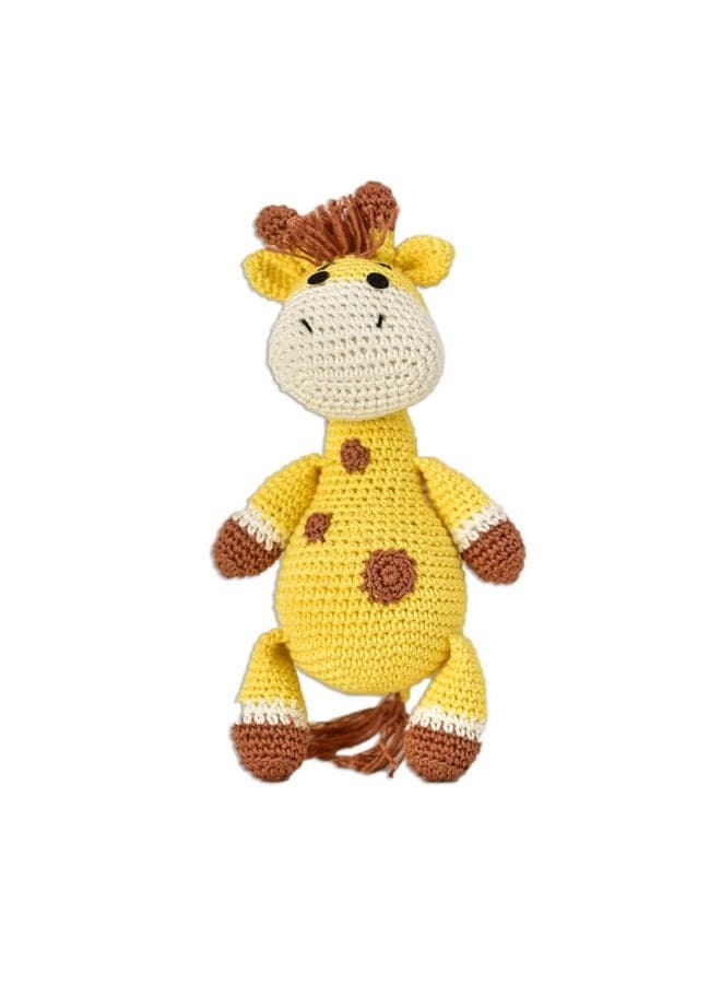 Happy Threads | Kinder Giraffe, Handmade Crochet Animal,7.50 inch Tall, Best Size for Kids of All Ages, Cute Stuffed Soft Toys for Boys and Girls, eco-Friendly