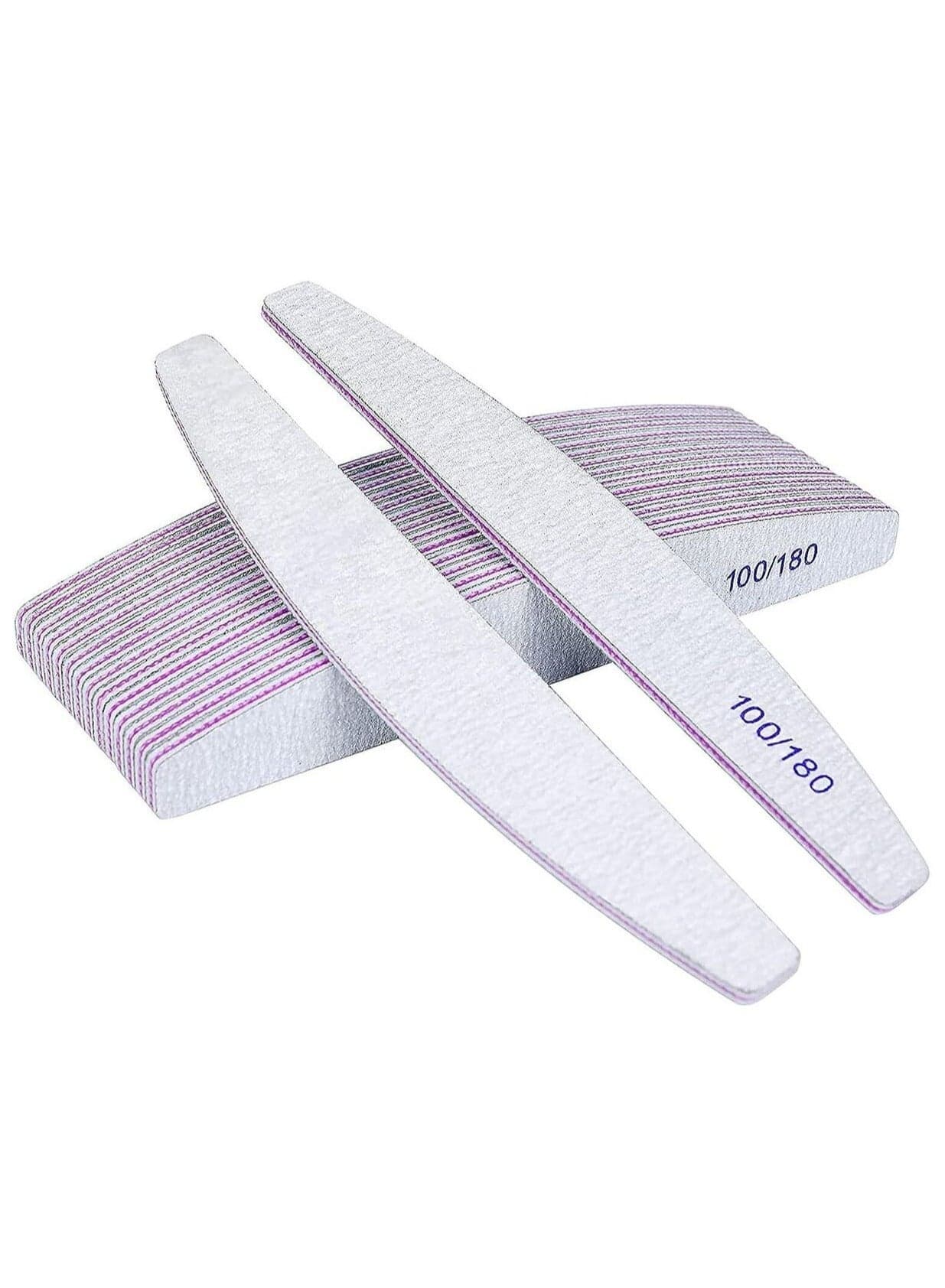 Nail File Set of 10 – Professional Double-Sided Emery Boards 100/180 Grit for Manicure, Pedicure & Pet Grooming – Home & Salon Use