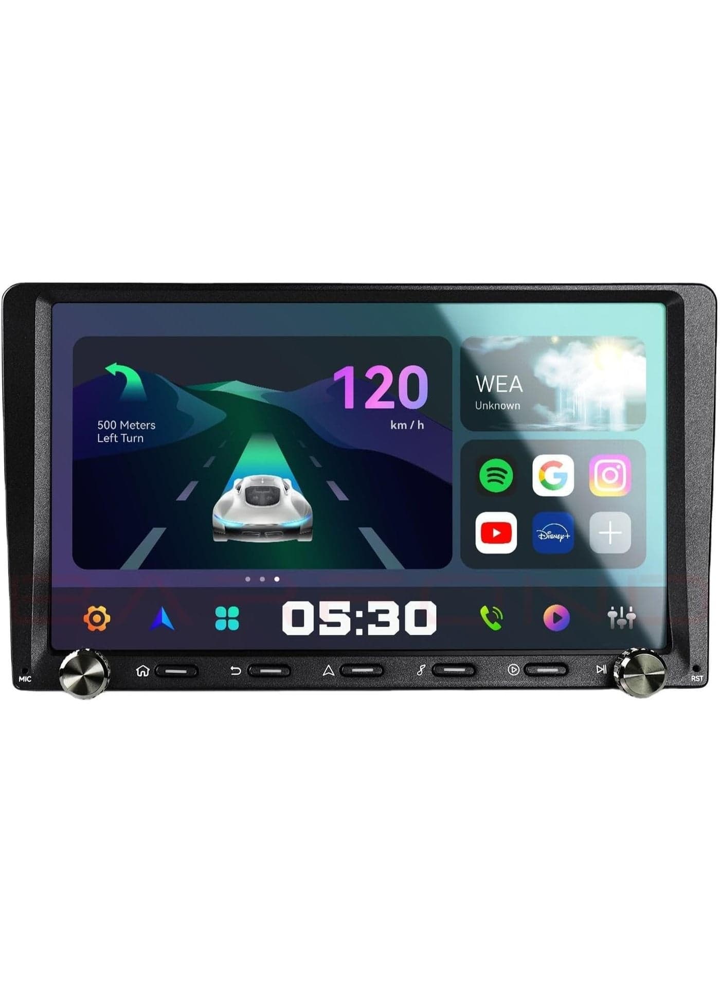 S9 9" Android Car Stereo 4GB RAM 64GB ROM – Wireless Apple CarPlay & Android Auto, Octa-Core, QLED Touchscreen, Manual Buttons Dual Knob (S9 With AHD Camera)