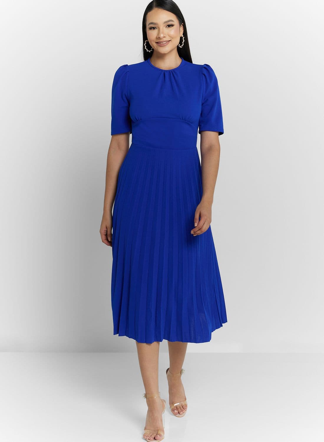 Pleated Midi Dress