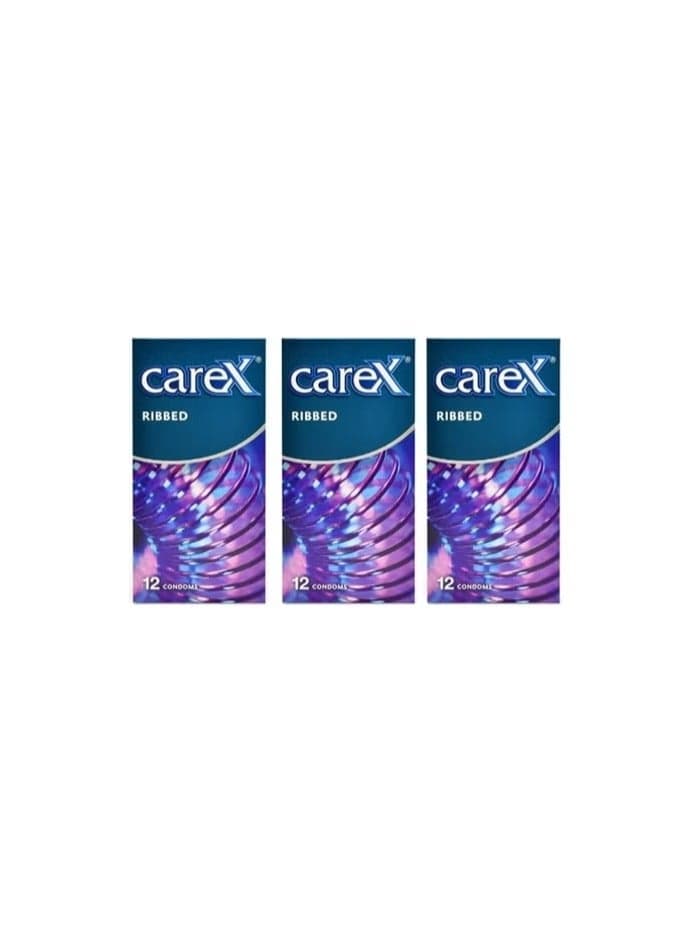 Pack Of 3 Ribbed Condoms