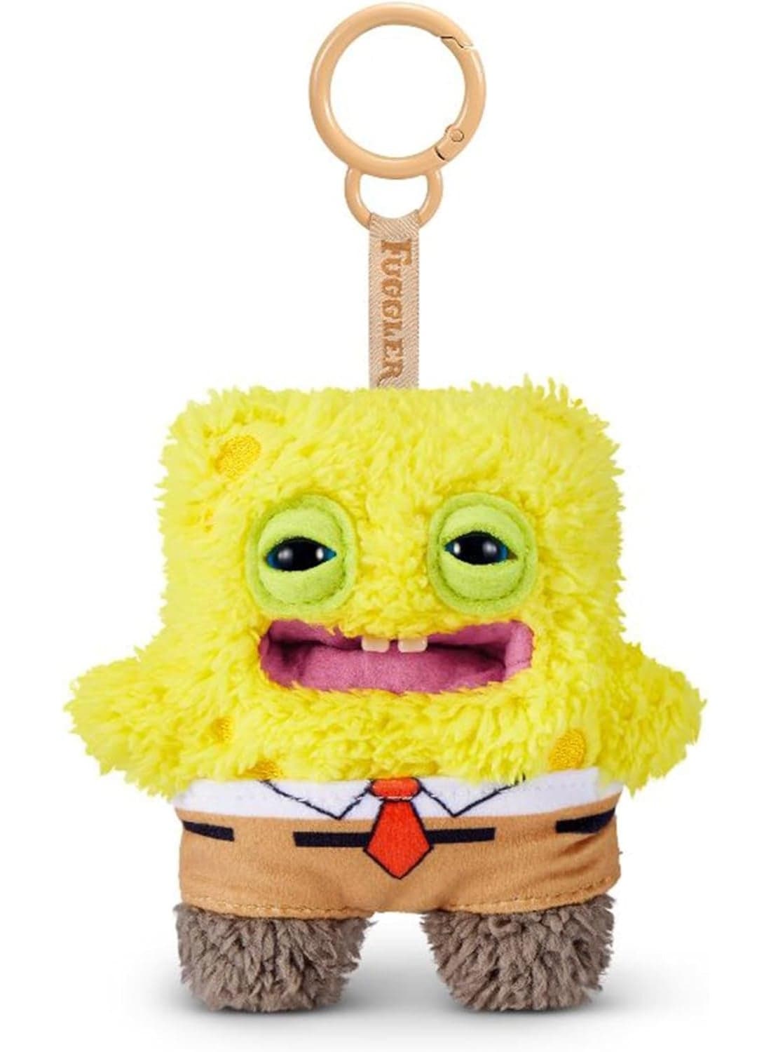 Fuggler SpongeBob SquarePants 5-Inch Plush Keyring Assorted Characters – Official Licensed Funny Monster Bag Clip-On Soft Toy, SpongeBob, Patrick & Squidward