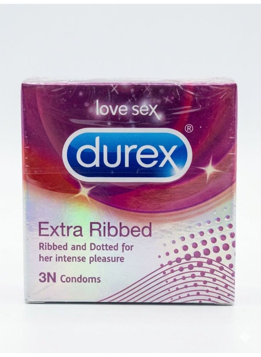 Durex Extra Ribbed and Dotted for her intense Pleasure Condom - Pack of 3