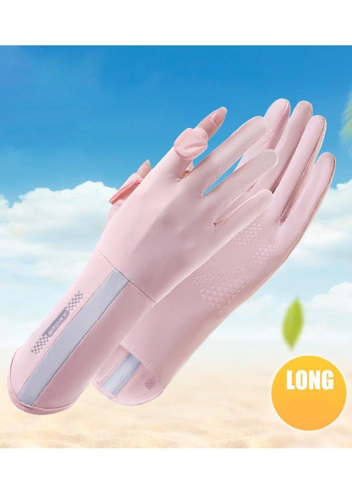 Women's Gloves, Driving Gloves, Non-Slip Sun Protection Summer Uv Protection Long Gloves