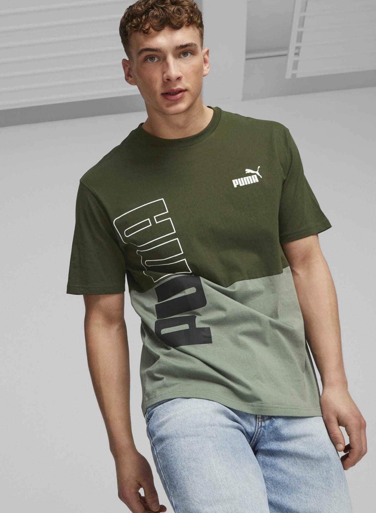 POWER Mens Green T-shirt