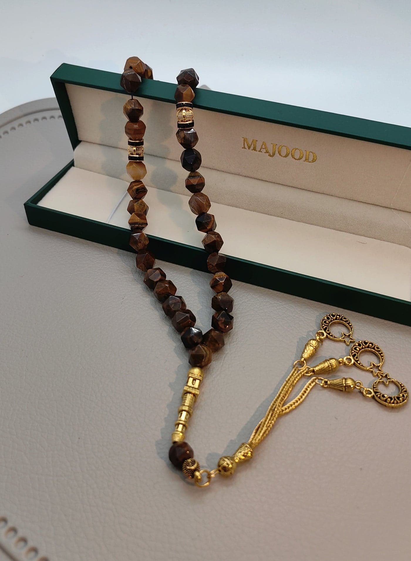 33 Natural Rhombus Jade Prayer Beads/Tasbih/10mm