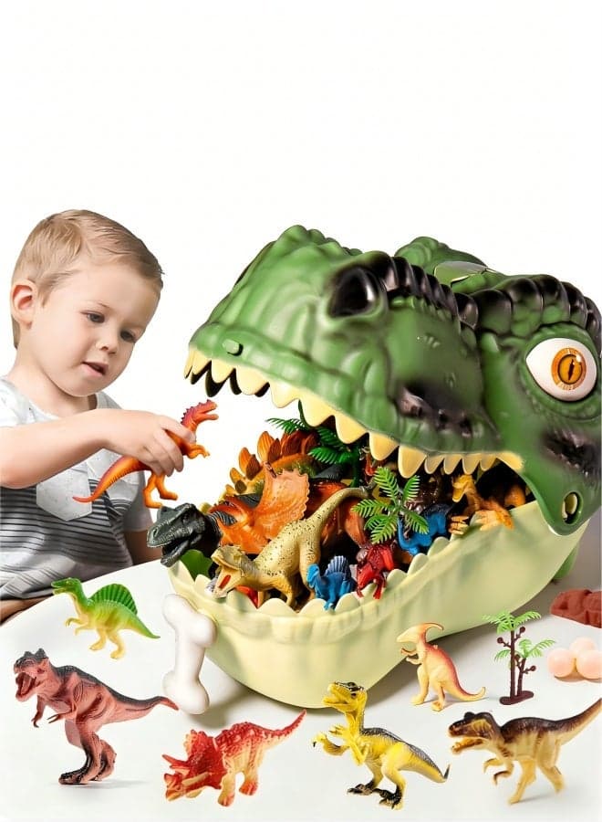 Dinosaur Toys for Kids 3-5,45PCS Realistic Jurassic Dinosaurs Figures with Eggs&Trees&Fence Playset to Create a Dino World,Educational Figures, Great Gift for Toddler Boys & Girls