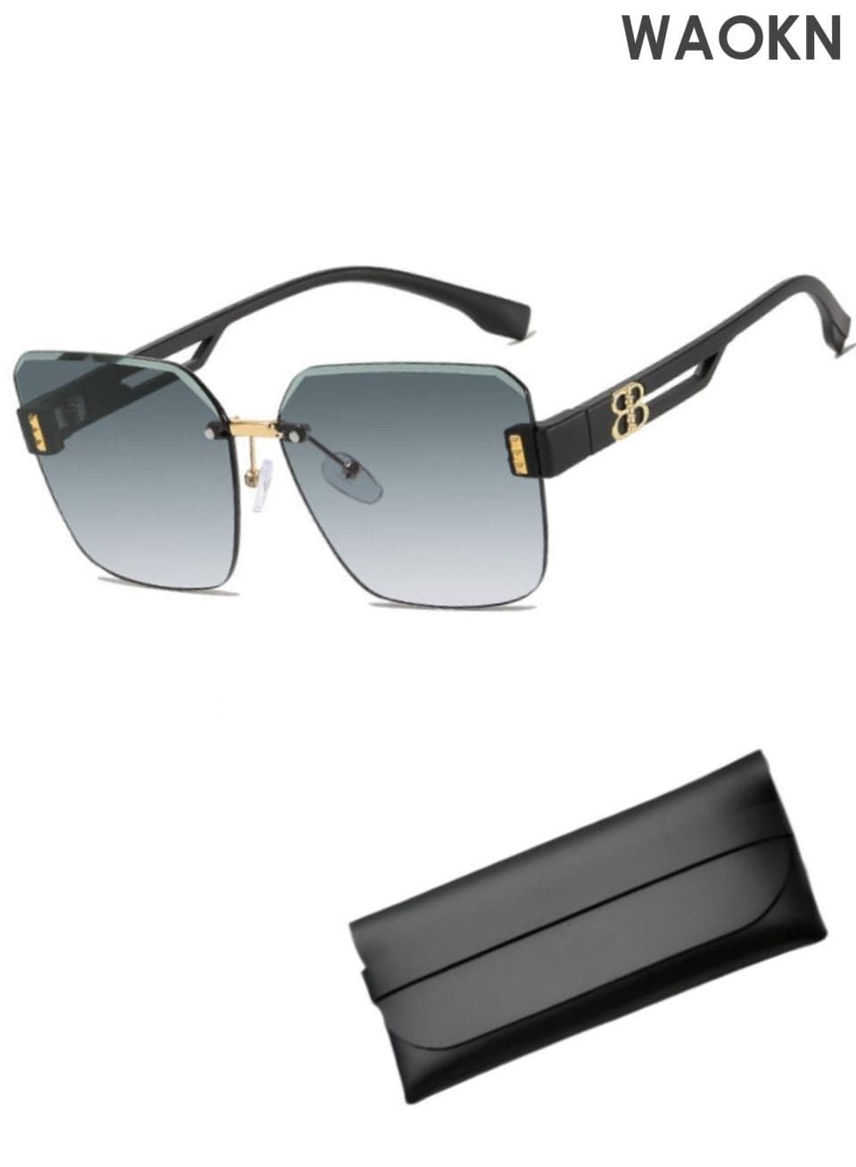 Square Sunglasses, UV400 Protection Sun Glasses with Fashion Temples, Elegant Sun Shades for High end trendy sunglasses, UV resistant sunglasses,unisex with Glasses Case, Outdoor activities, tourism, and cycling are available.