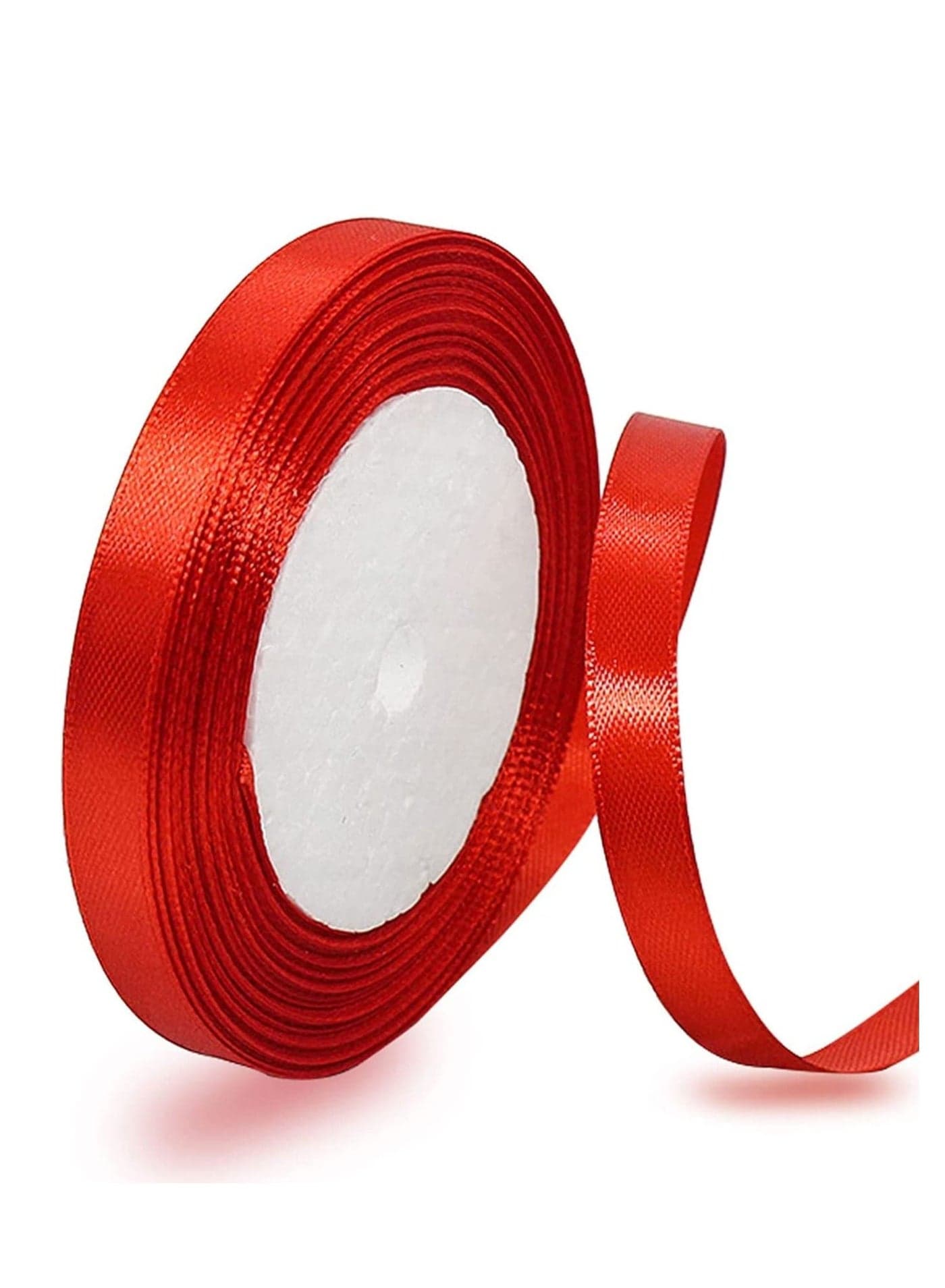 Red Satin Ribbon, 12mm x 25yd Double Faced Polyester Ribbon for Gift Wrapping, Party Favors, Wedding Decorations, Bow Making, Bouquets, Sewing Projects & Craft Supplies