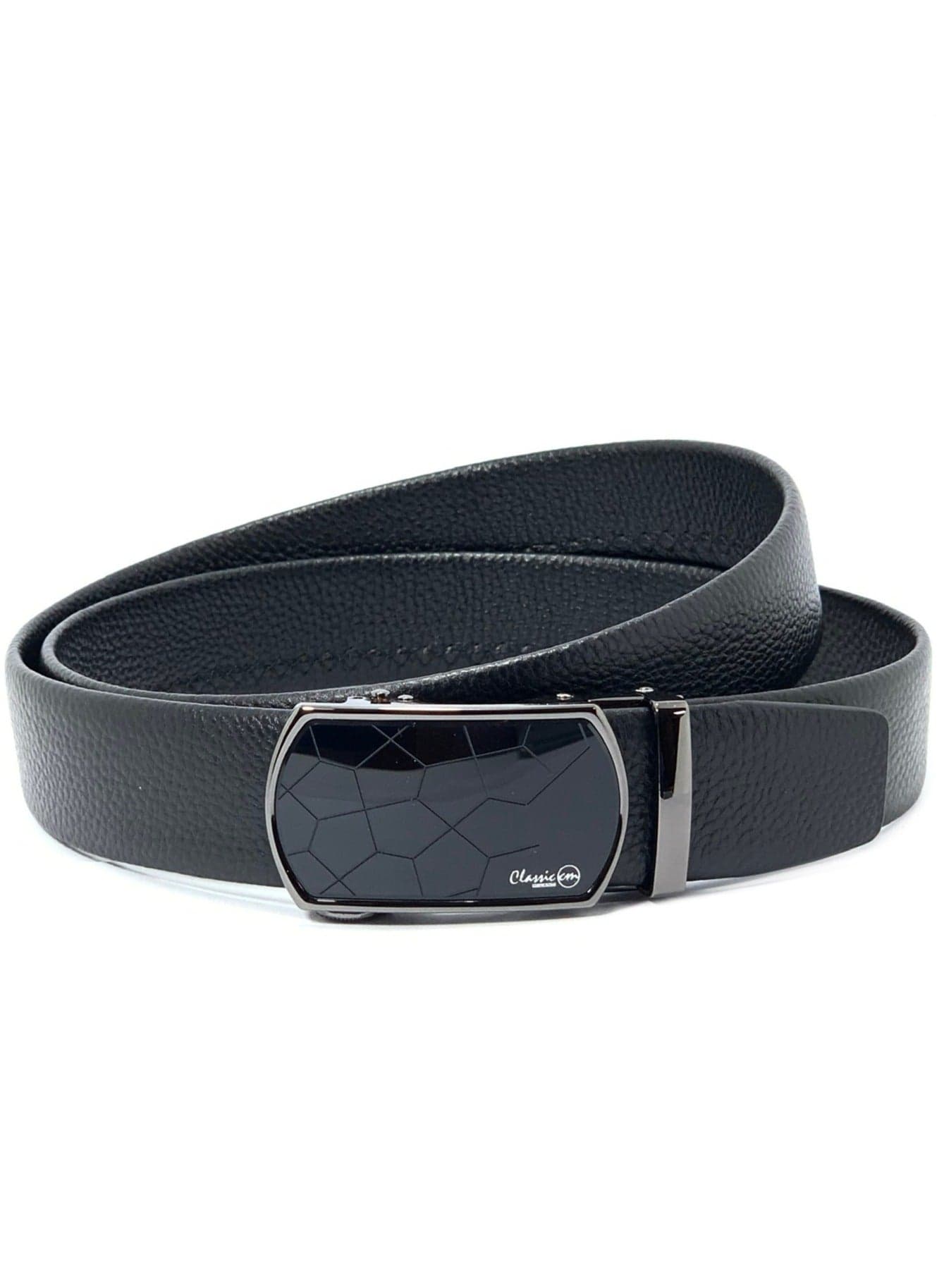 Classic Milano Men’s Leather Belt for men Fashion Belt Ratchet Dress Belts for men with Automatic Click Buckle for Mens Belt Enclosed in an Elegant Gift Box ALTHQ-3705-6 (Black) by Milano Leather
