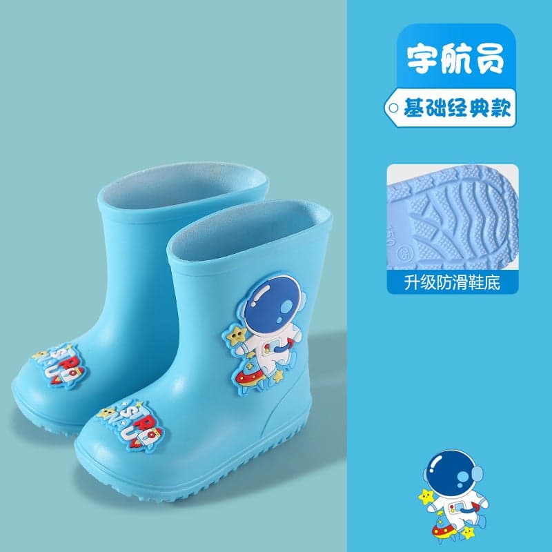 Children'S Rain Boots Cartoon Water Shoes Mid-Tube Children'S Rain Boots Boys And Girls Anti-Slip Toddler Rubber Shoes