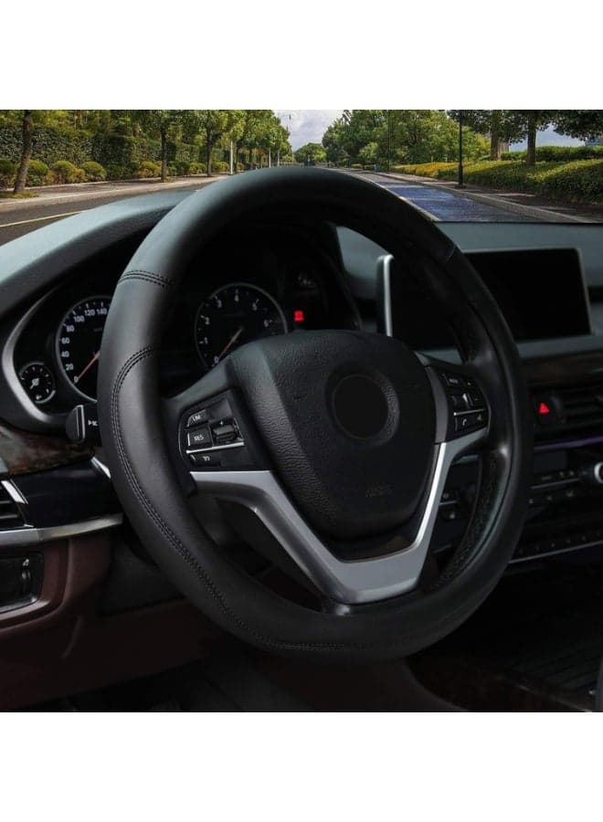 Microfiber Leather Steering Wheel Cover with 37-39 CM Outer Diameter