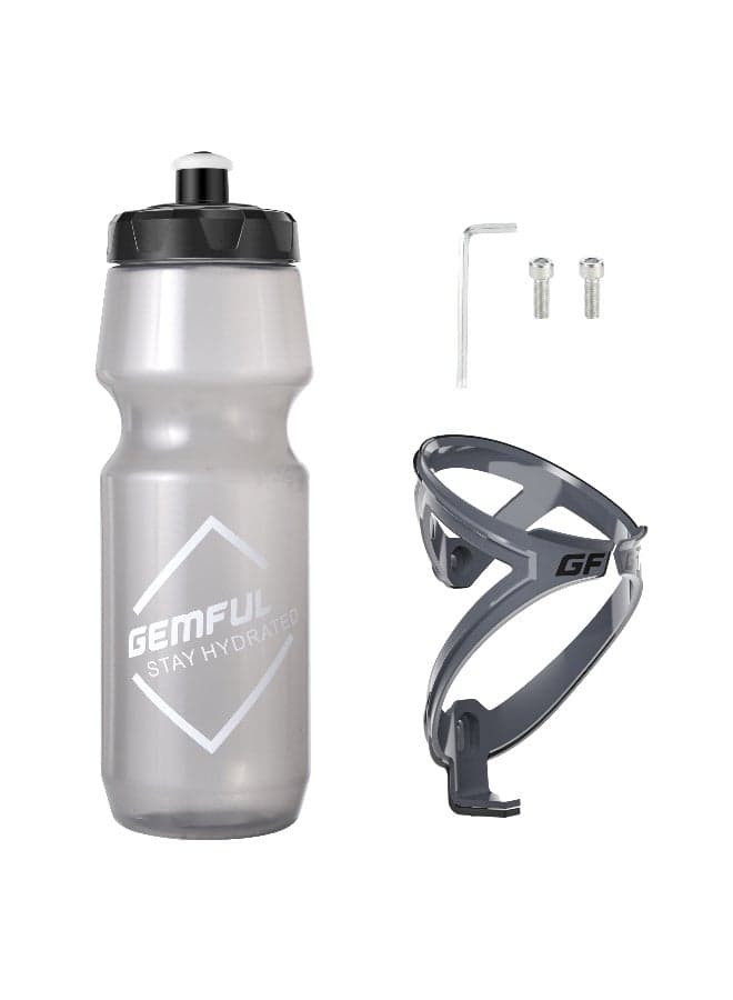 750ml Squeeze Water Bottle & Bike Cage Set - BPA Free, Leak-Proof Dishwasher Safe for Cycling and Sports