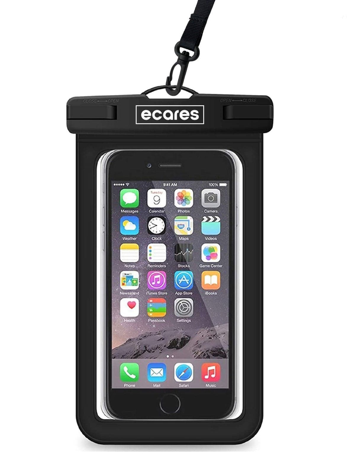 ECARES® Mobile Waterproof Case, Touchscreen Functionality, Waterproof Pouch, Cellphone Dry Bag, Waterproof Cell Phone Case, Drift Diving Swimming Waterproof Bag, for all Smart Cellphones upto 7”