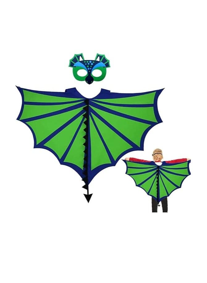 Dinosaur Cape for Kids Dinosaur Wings Costume with Dinosaur Mask Kids Dress Up for Boys Cosplay Themed Party and Fancy Dress for 4 to 9 Year Old