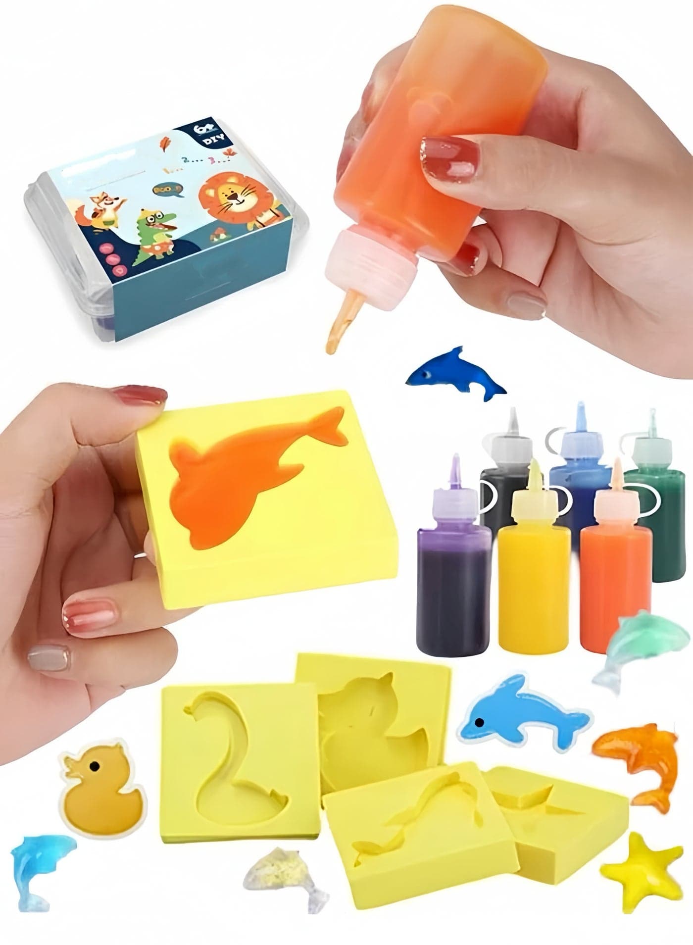 14-Piece Water Squishy Toys,Squishy Animals For Party Favors Classroom Prize Fidget Toys Pack Diy Crystal Spirit Children's Handmade Toys