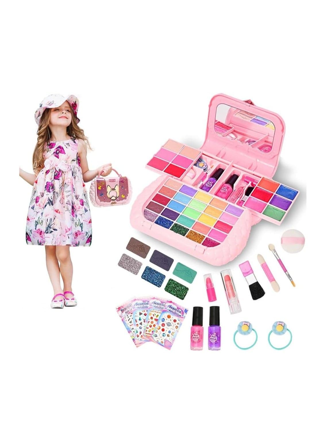 Kids Makeup Kit for Girls, Safe Real Washable Make up Kit for Little Girl Princess Toddler Makeup for Kid Birthday Gifts
