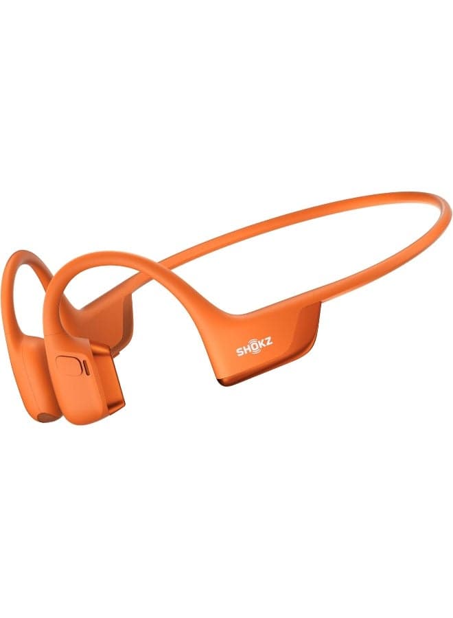New OpenRun Pro 2 - Open-Ear, Bone Conduction Sport Headphones - with Reflective Strip - Sweat Resistant, Workout Headphones - Secure, Wireless, Comfortable Fit-Deep Bass and Smart Mic App Orange