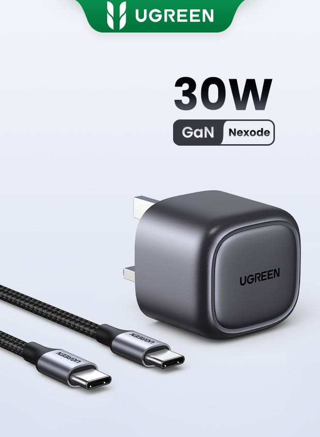 Nexode Gan 30W iPhone 16 15 Charger With Cable USB C Power Adapter Foldable iPhone Charger Type C Plug With 60W USB C Cable For iPhone 15 Pro Max 14 13 12 11 iPad Samsung Galaxy Xiaomi Oneplus Etc 30W With Cable