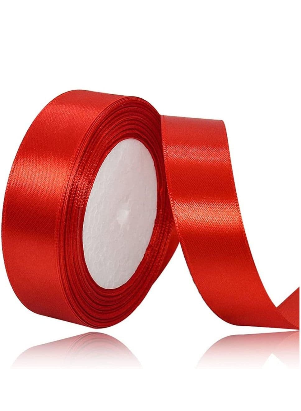 Red Satin Ribbon, 24mm x 25yd Fabric Polyester Ribbon for Gift Wrapping, Party Favors, Wedding Decorations, Bow Making, Bouquets, Sewing Projects & Craft Supplies