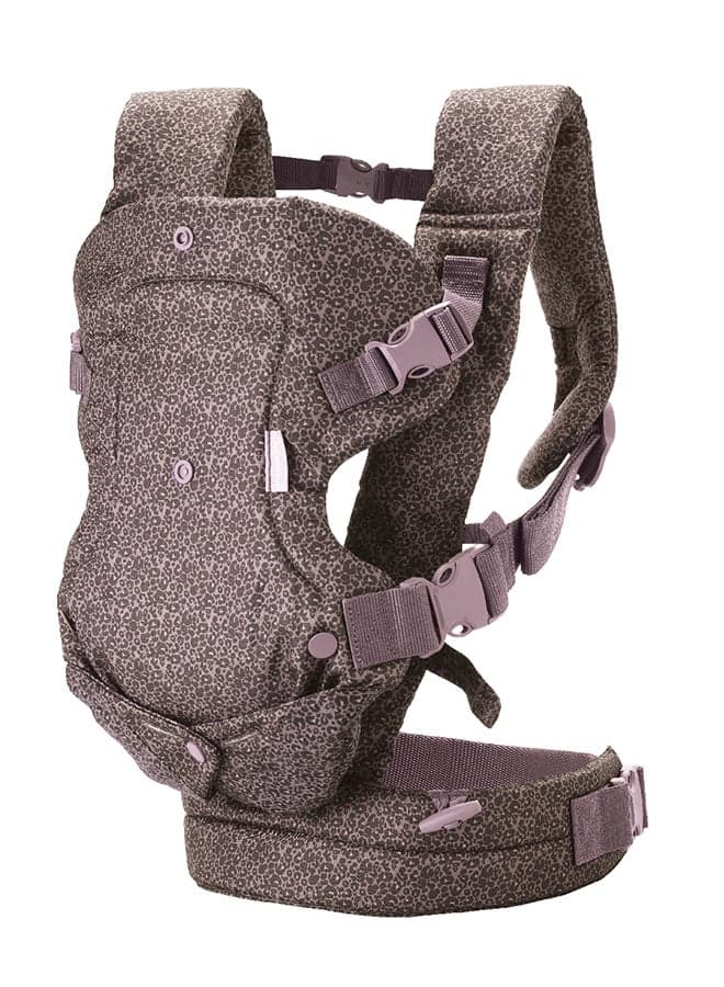 Infantino Flip 4-in-1 Convertible Baby Carrier for Newborns to Toddlers, Leopard Print, 4 Carry Positions, Ergonomic Design, Adjustable Waist Belt & Padded Straps, 8–32 lbs