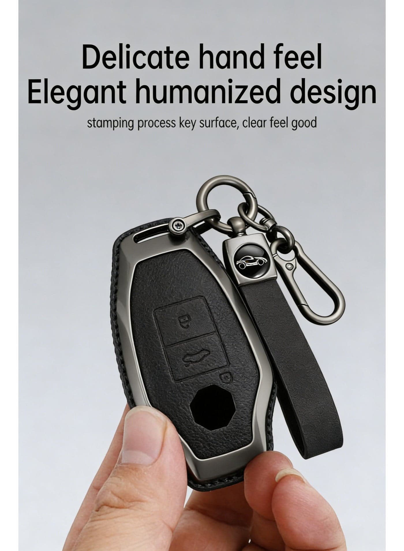 FDTY Zinc Alloy PU Leather Car Key Fob Cover Fit for MG 7 MG7 MG-7 2023 2024 Key Protective Cover Keychain Key Holder Key Cover A Black
