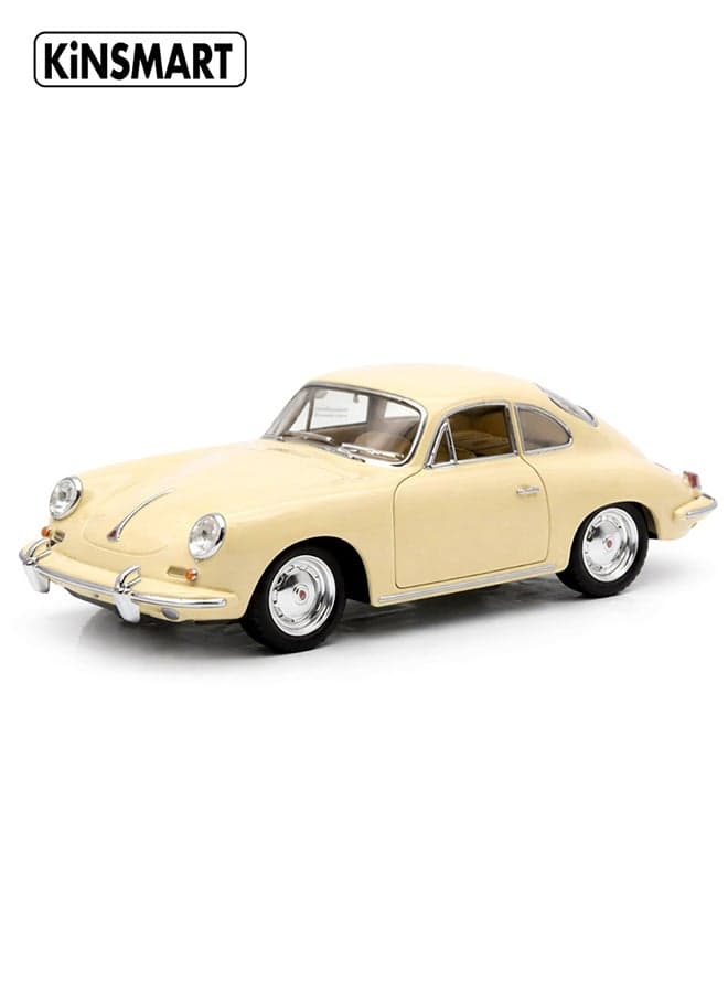 Kinsmart 1:32 Porsche 356 B Carrera 2 Die-Cast Model Car (Yellow) – Pull Back Toy for Kids & Collectors