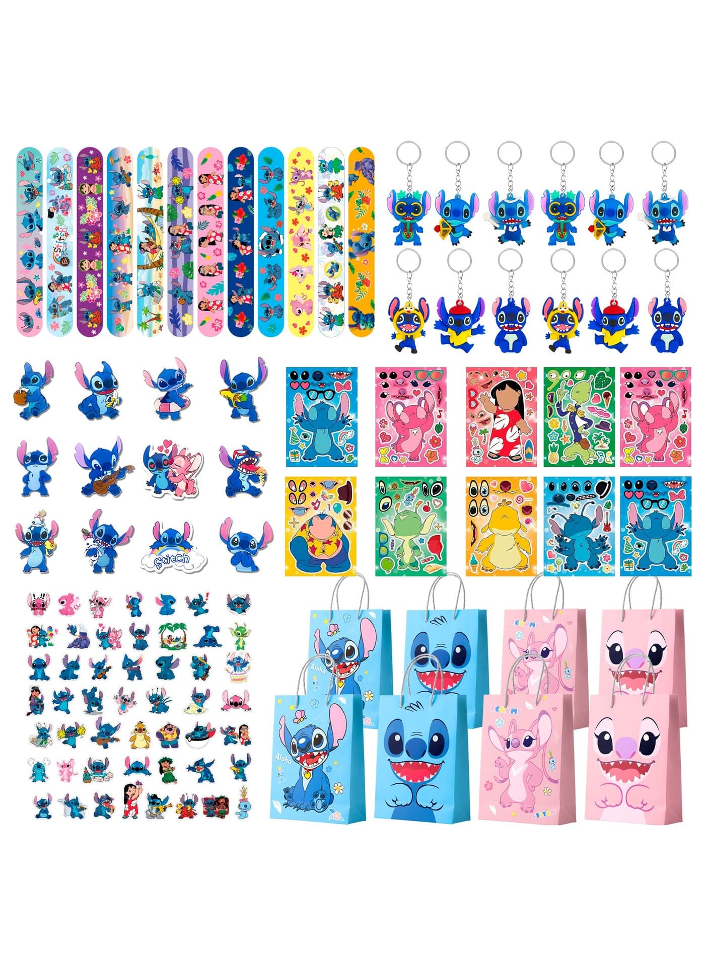 All-in-One Stitch Party Favors for 12Guests, Lilo and Stitch Goodie Bags, Pa Pa Circle, Medal, Stampers, Stickers, Gift Bags More Stitch Birthday Party Supplies