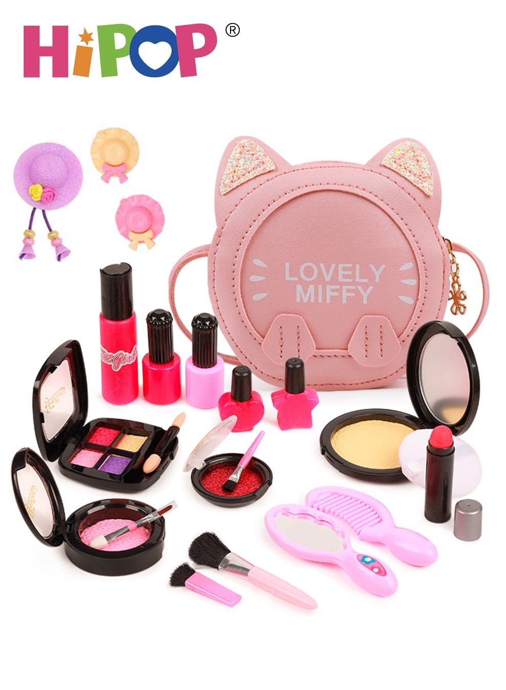 Girls Makeup Set Backpack,Portable Cosmetic Toys with Washable and Nontoxic,Girls Pretend Play Gift