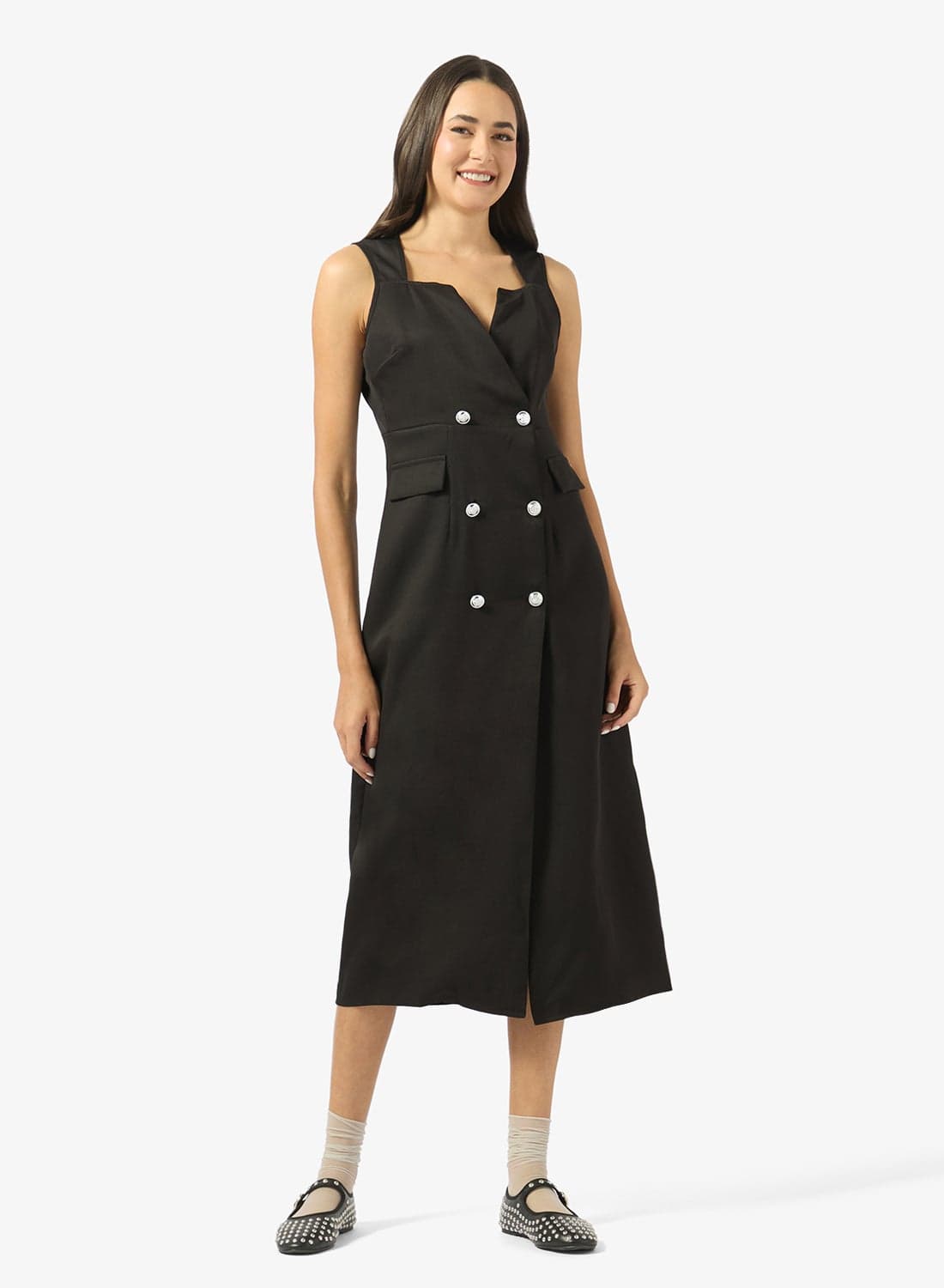 Button Detail Shift Dress