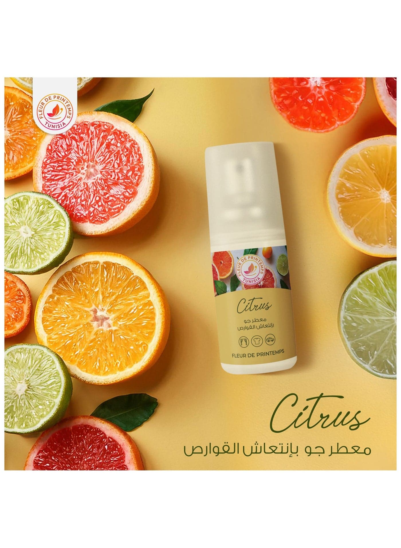 Citrus Air Freshener Spray | 30ml | Energizing & Fresh Aroma | Gas-Free & Anti-Smoking | Ideal for Home, Car, Office