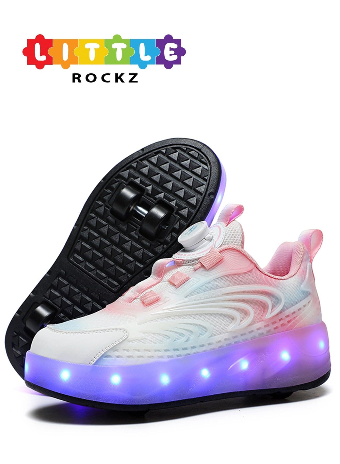 Double Wheel LED Flash Light Fashion Shiny Sneaker Skate Heelys Shoes With Lightning Sole