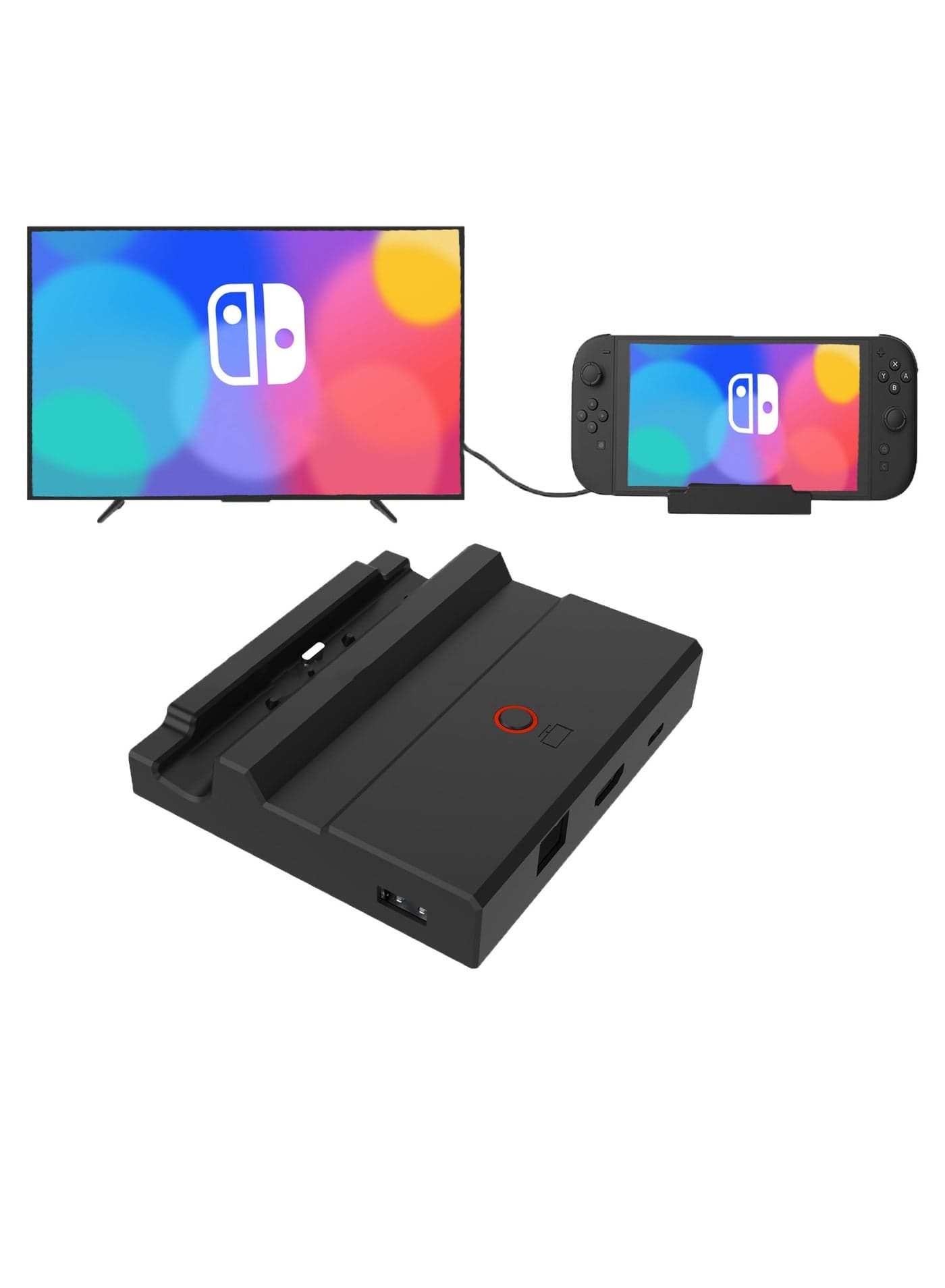 Docking Station for Switch 2 Game Console HD Converter Game Charging Dock Portable TV Docking Dock Support 4K HDMI Interface USB Port Type-C Charging Port