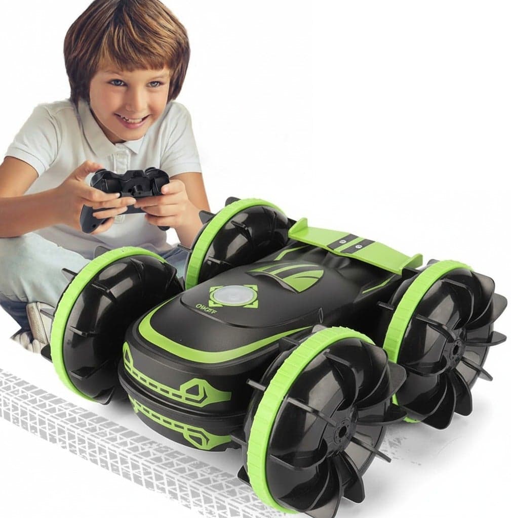Amphibious Stunt Remote-Controlled Toy Car Children's Electric Double-Flipping Dump Truck Stunt Off-Road Vehicle Perfect Gift for Kids in Birthday Eid Holiday