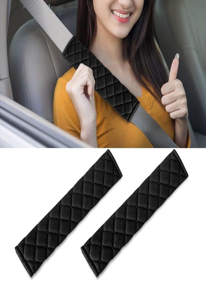 Car Seatbelt Pad Cover, 2pcs Seat Belt Shoulder Strap Covers Harness Pad for Car/Bag, Helps Avoid Friction on Shoulder and Neck, Fits All Cars and Packs