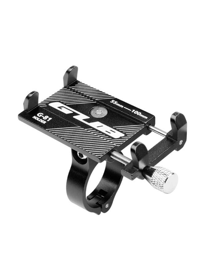 Aluminum Bike Phone Mount Holder Adjustable Handlebar Mobile Stand 360 Rotation Anti Slip Clamp Fits 3.5 To 6.2 Inch Smartphones Black