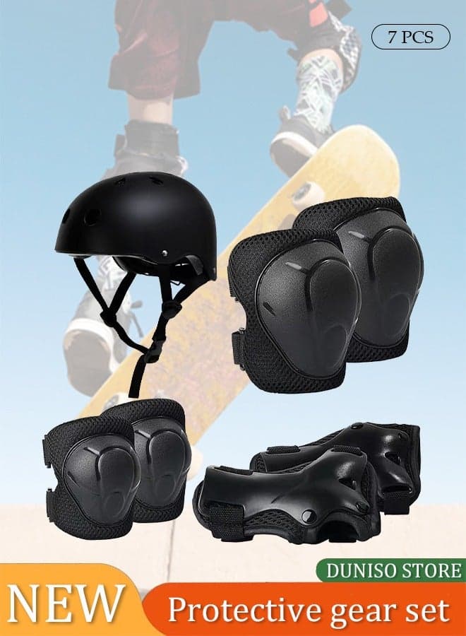 Kids Helmet Adjustable for Kids Ages 3-8 Years Old Boys Girls, Toddler Helmet with Protective Sports Gear Set Knee Elbow Pads Wrist Guards for Cycling Skateboard Scooter