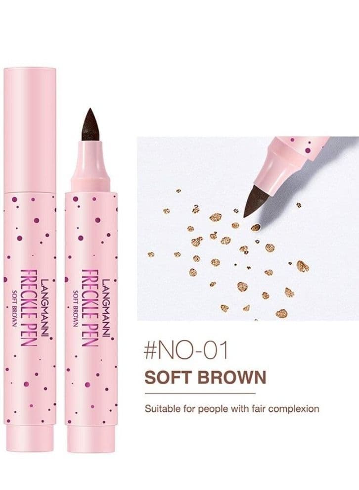 Freckle Pen Natural Easy To Color Freckles Pen Waterproof & Long Lasting Soft Freckles For Face Tint Freckle Makeup Tool For Women (Soft Brown) 2.5ml