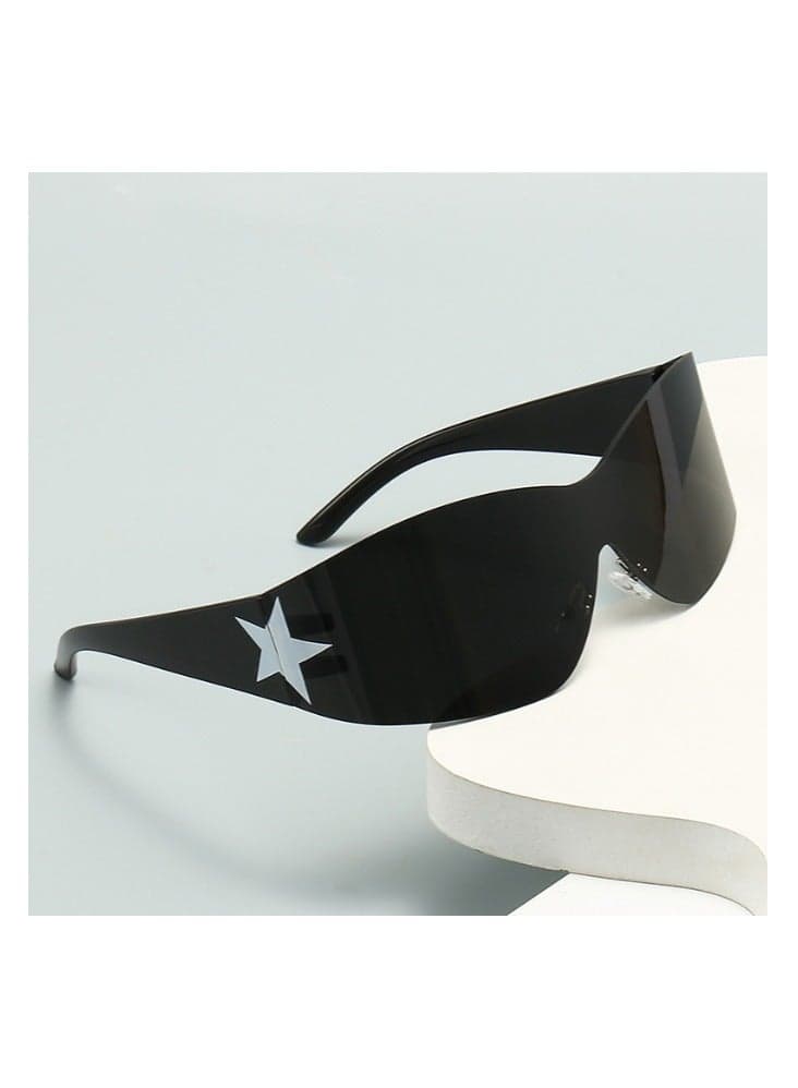 Y2k Sunglasses, Shield Wrap Around Sunglasses, Trendy Oversized Frameless Sun Glasses
