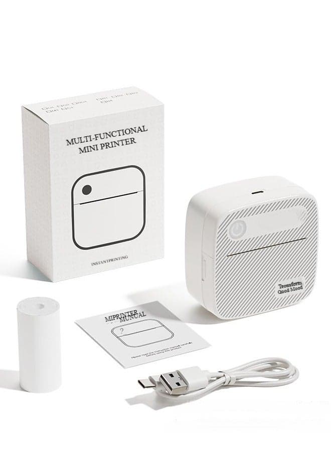 Portable Wireless Printer Mini Pocket Bluetooth Thermal Printer, Portable Printer, Sticker Maker, For Office Organization, Home Kitchen, School. Compatible with Android iOS smartphones for labeling, receipts, photos, notes, and memos
