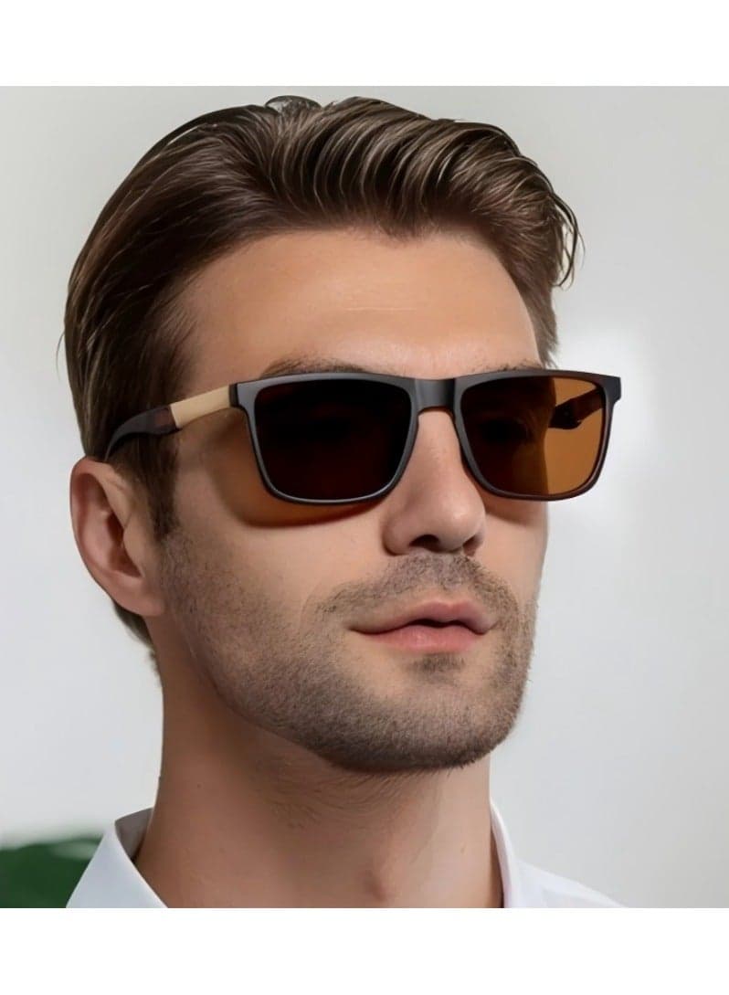 Men's square frame driving ,sunglasses street style fashion ,sunglasses (Includes eyeglass case)