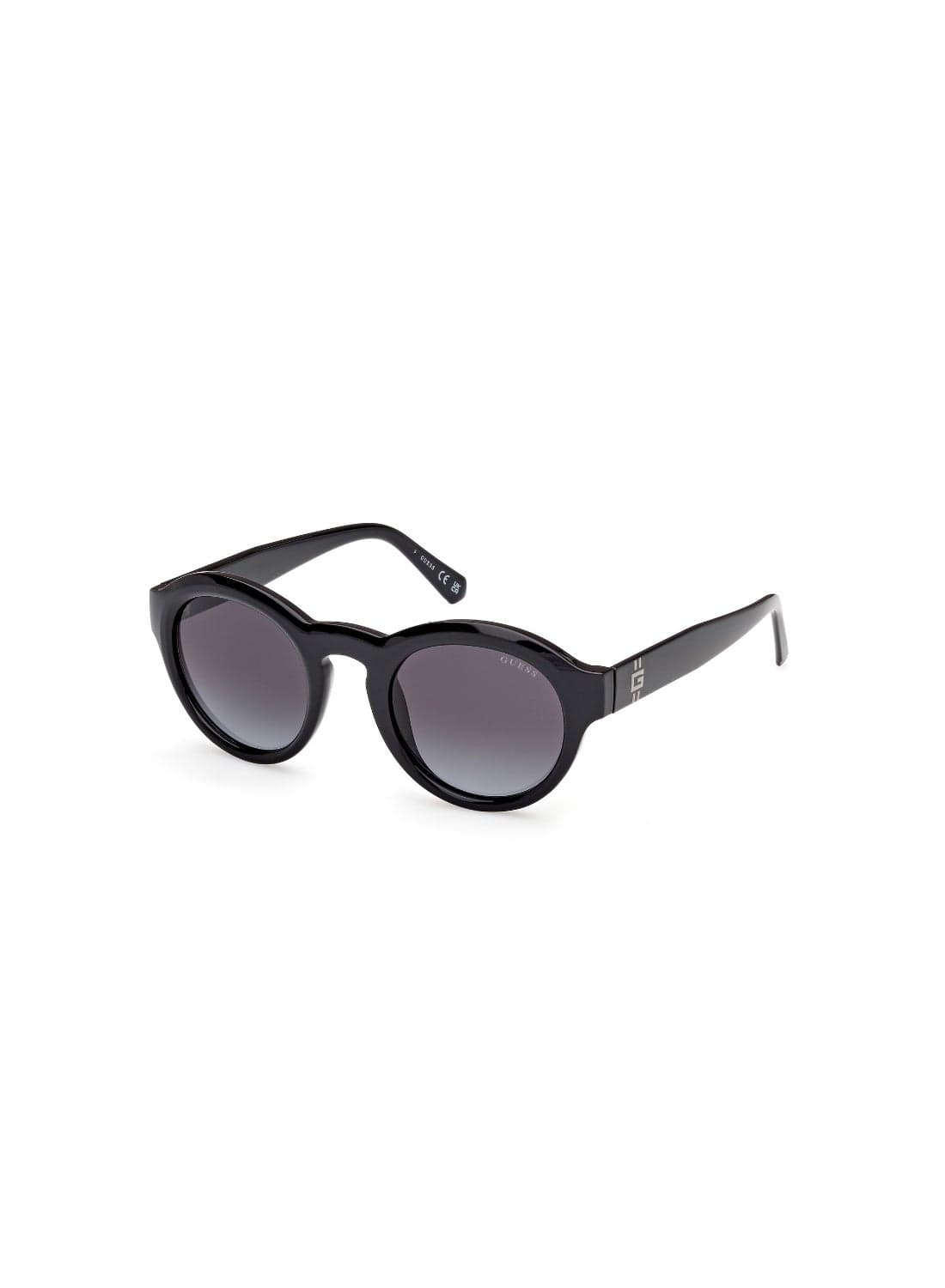 GUESS FULL RIM MALE ROUND BLACK INJECTED SUNGLASSES