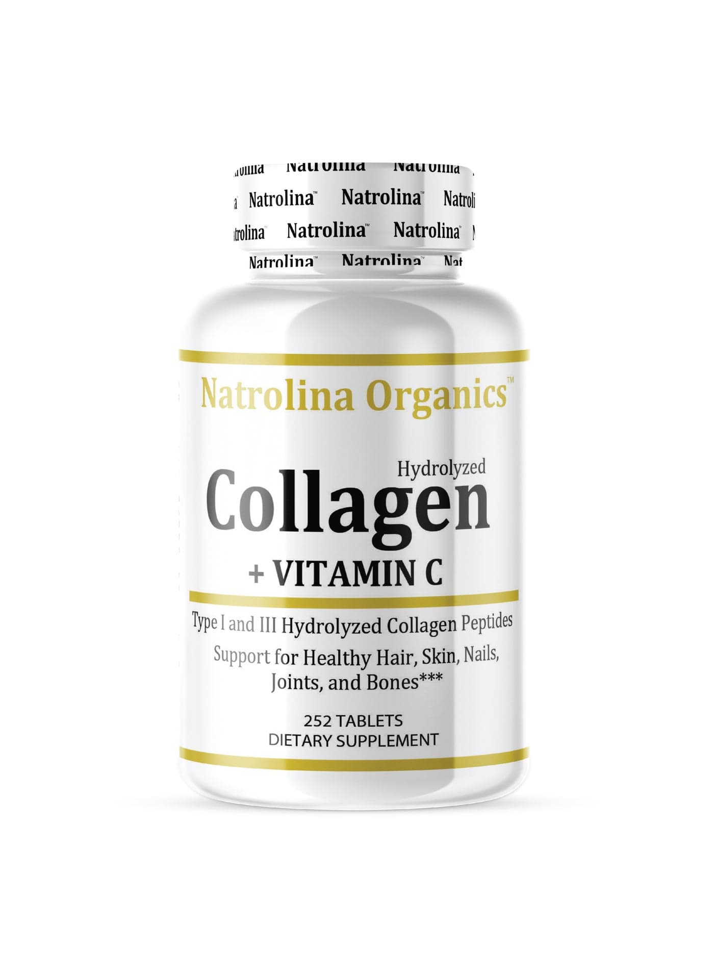Hydrolyzed Collagen Peptides with Vitamin C, Supports Healthy Hair, Skin, Nails - 252 Tablets