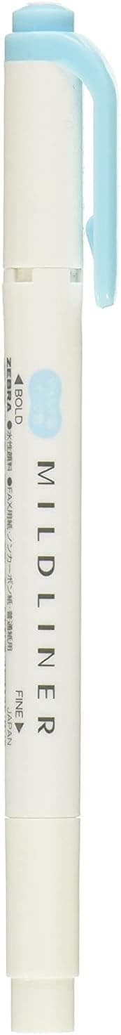 Zebra Mildliner Highlighter in Mild Blue - Dual-Tip Design