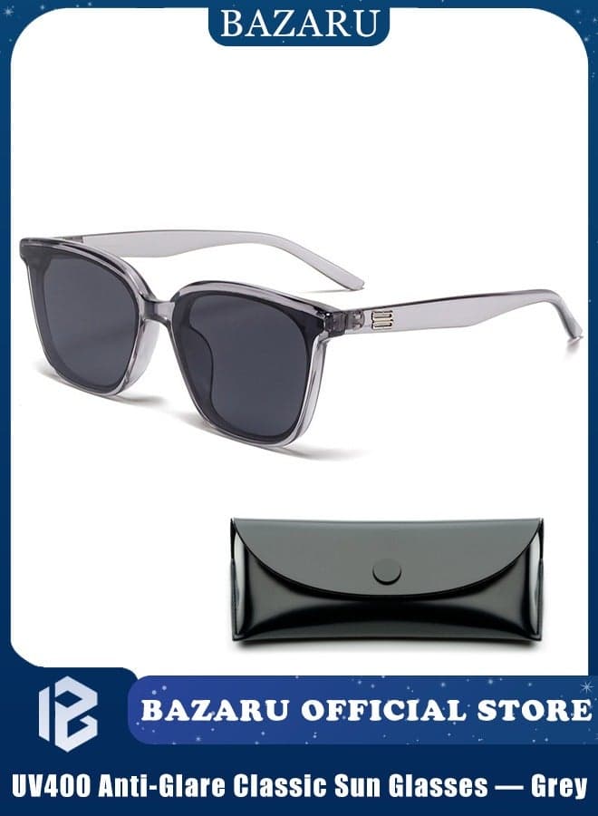 Polarized Sunglasses for Men & Women – UV400 Anti-Glare Classic Sun Glasses, Full UV Protection Shades for Driving, Fishing & Travel (Grey)